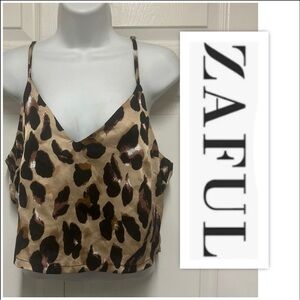 ZAFUL Leopard Print Cropped Cami Top